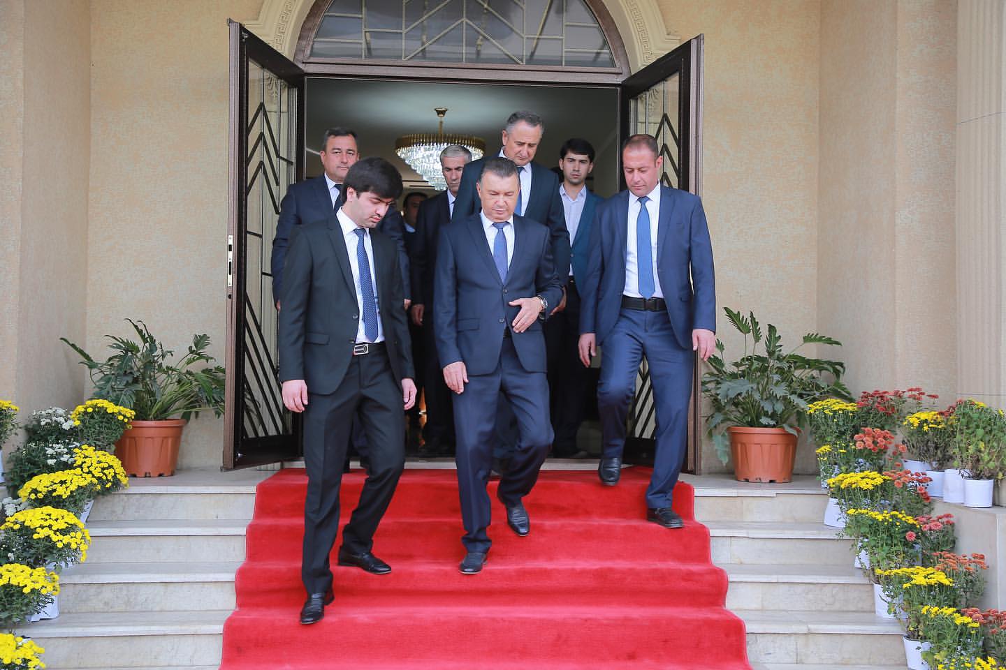 Grand opening of BOSHIDAN Hotel — the Prime Minister of Tajikistan on the red carpet, 3 October